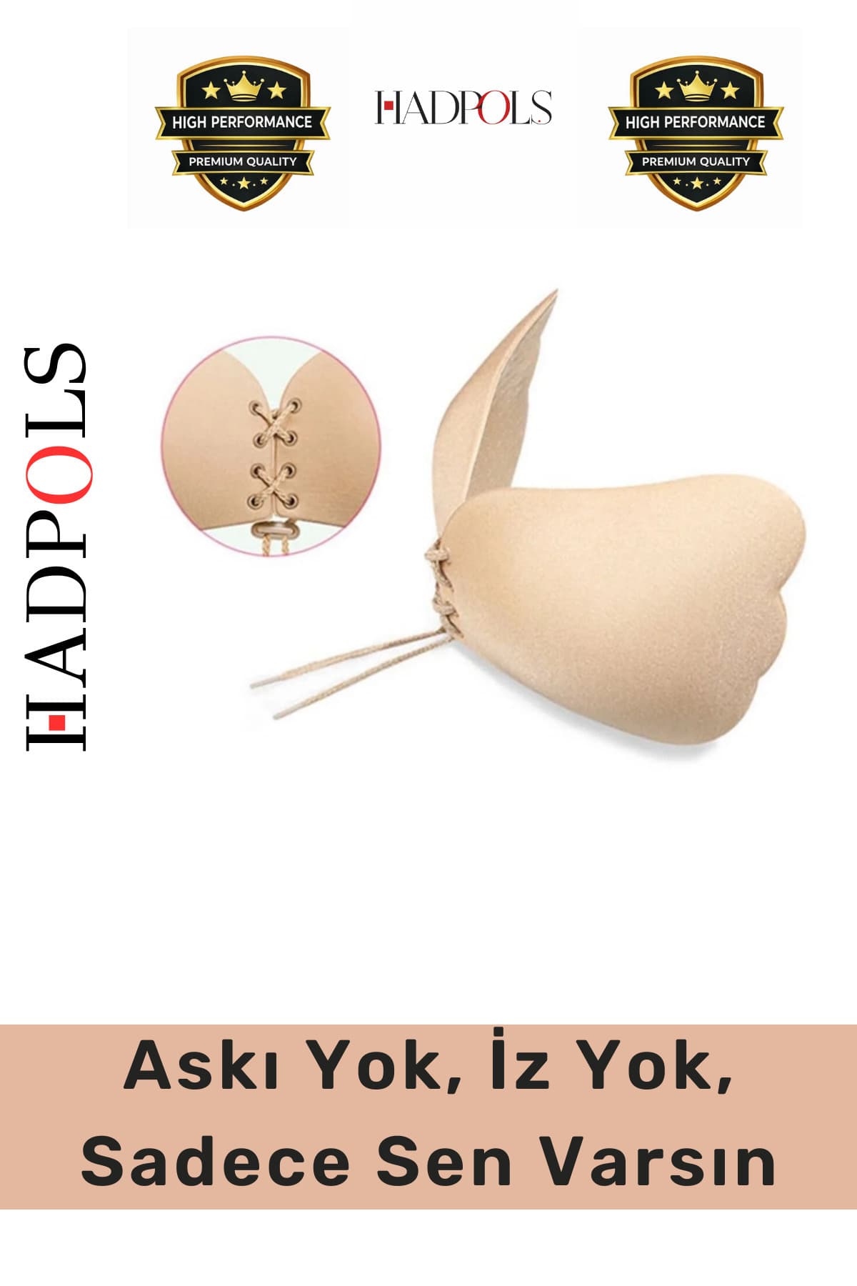 Bej yapışkanlı askısız silikon sütyen