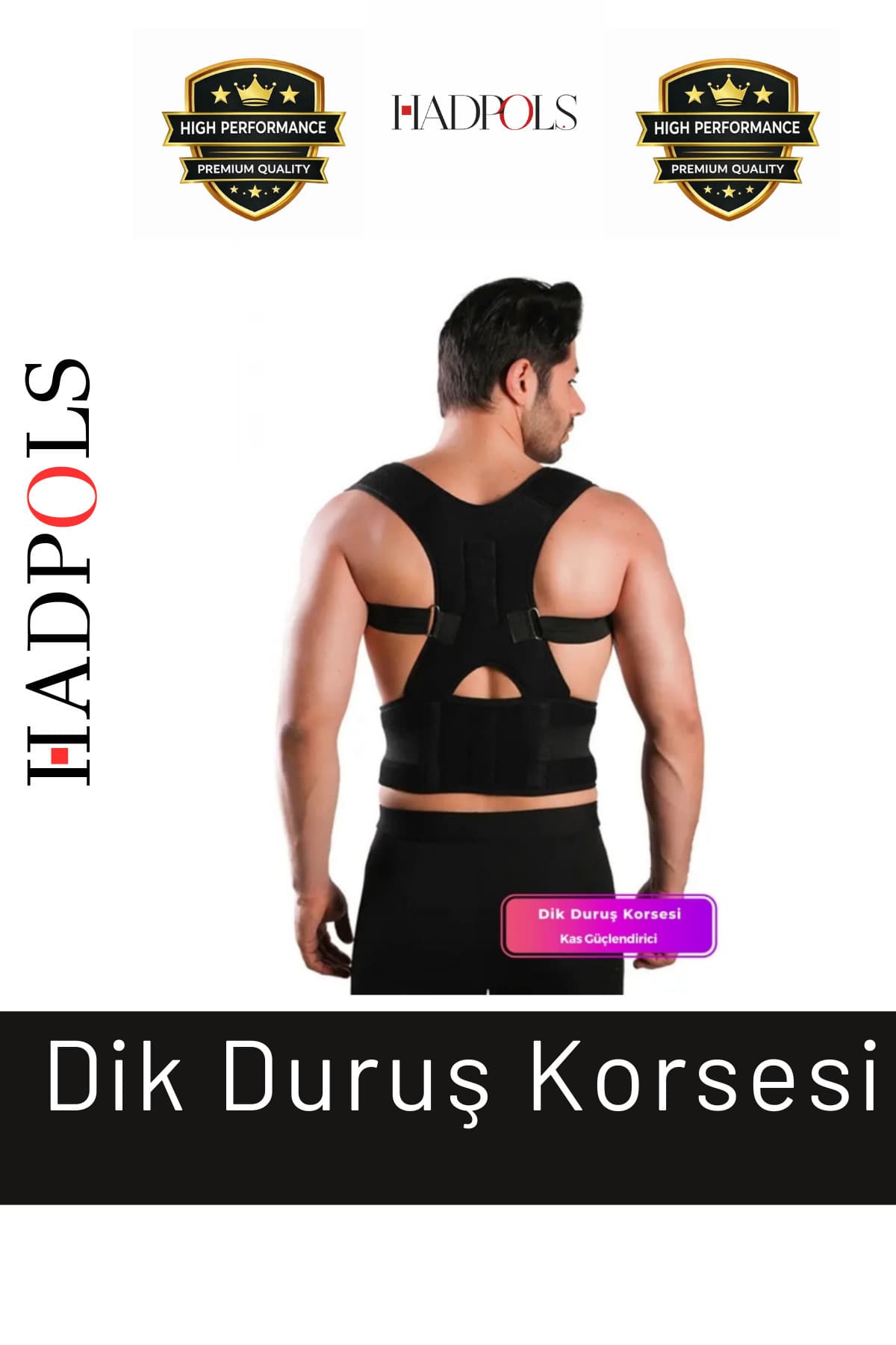 Siyah dik duruş postür korsesi, 2. görsel