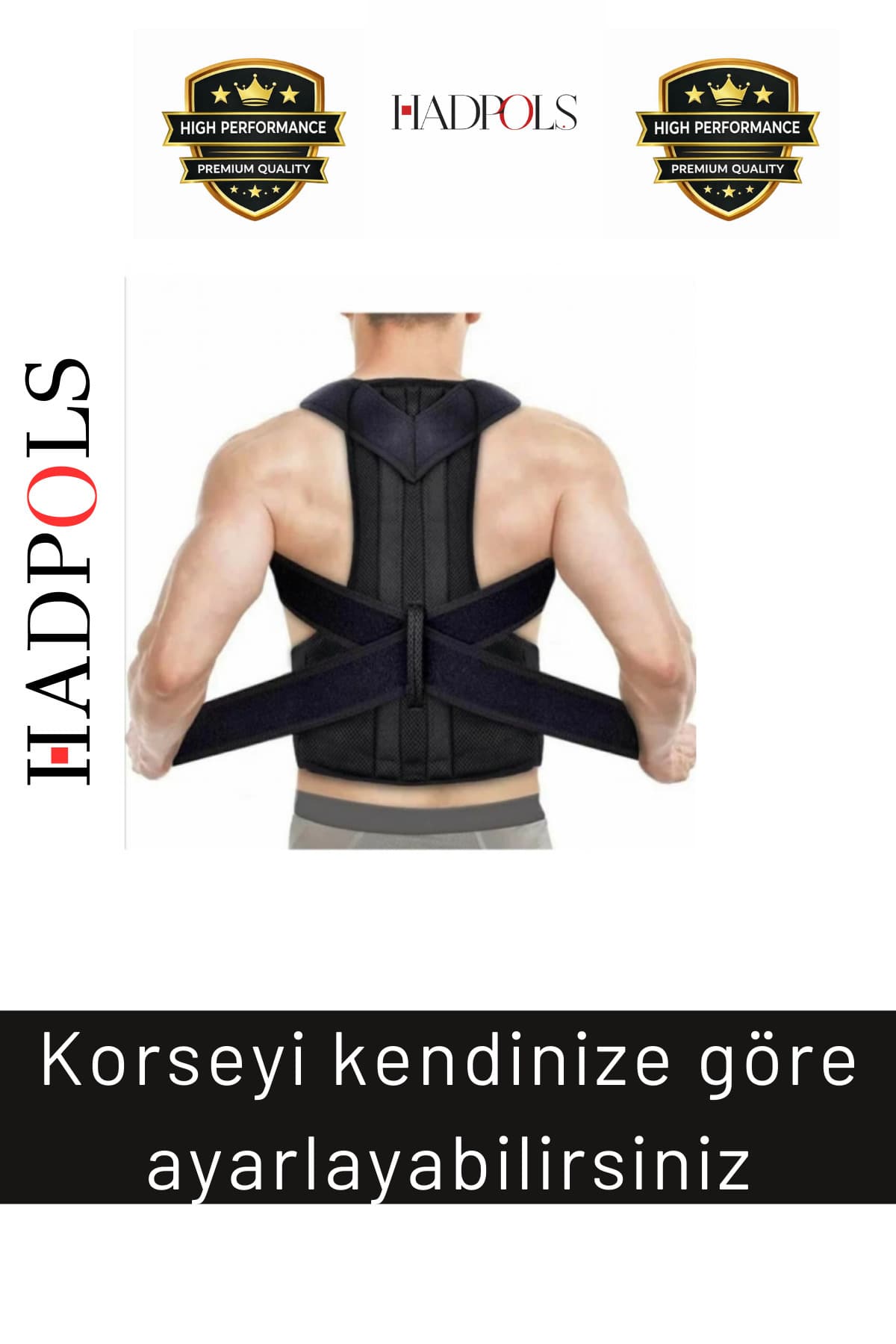 Siyah dik duruş postür korsesi