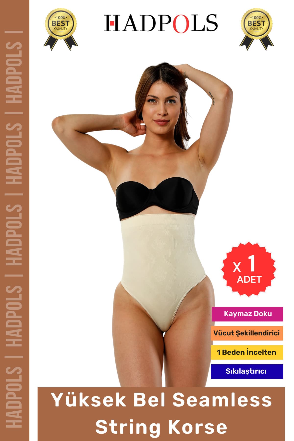 Ten yüksek bel string dikişsiz korse, 2. görsel